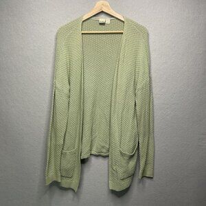 Roxy Womens Sage Green Open Front Cardigan Sweater L